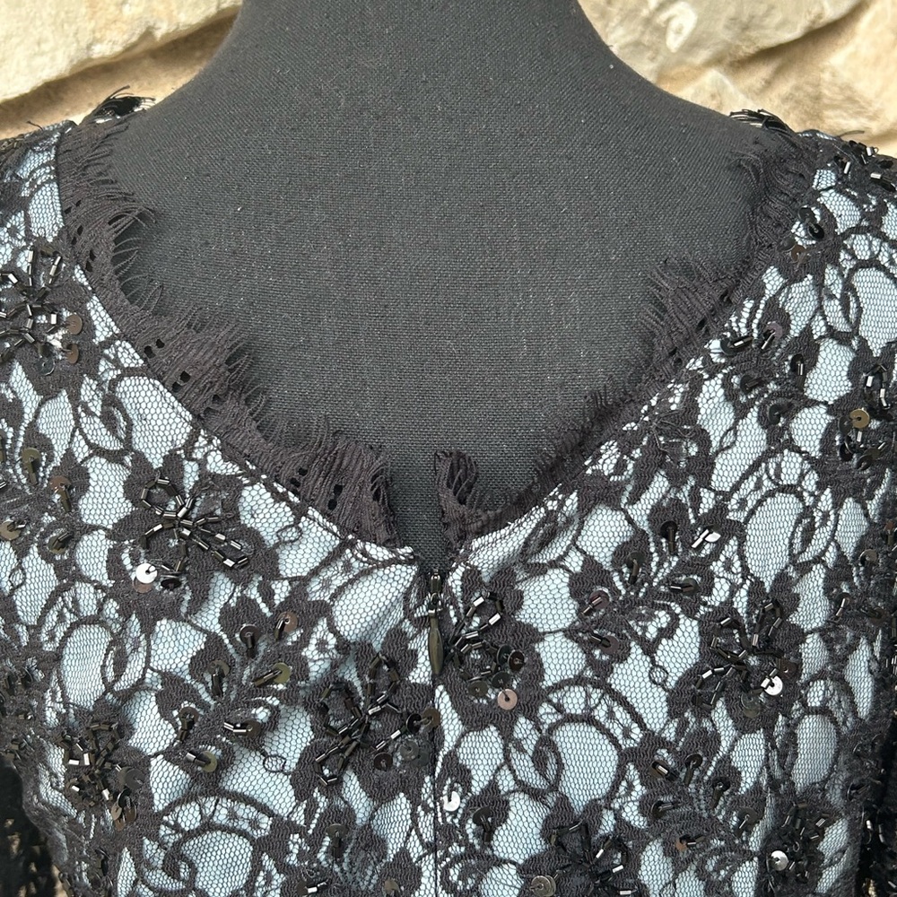 Adrianna Papell black lace dress size 8 - Picture 11 of 14